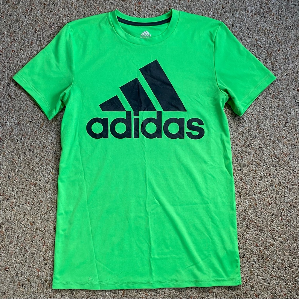 Adidas Green/Black “Climalite Badge of Sport” Boys Tee